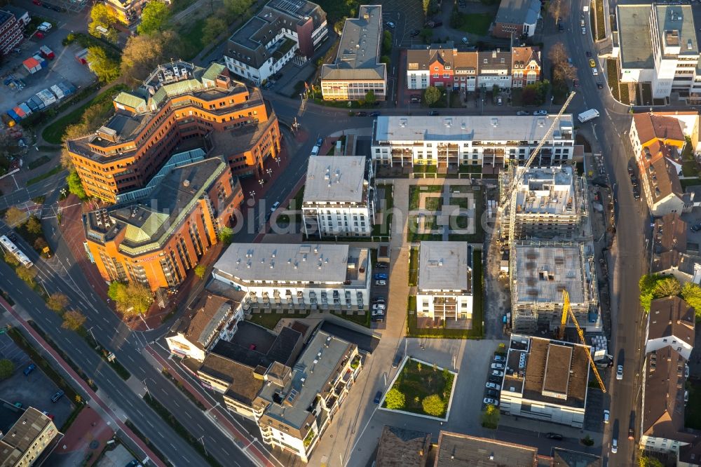 Luftaufnahme Hamm - Baustelle zum Neubau einer Mehrfamilienhaus-Wohnanlage Museums-Quartier in der Stadtmitte in Hamm im Bundesland Nordrhein-Westfalen