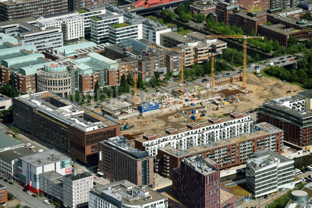 Luftaufnahme Hamburg - Baustelle zum Neubau einer Mehrfamilienhaus-Wohnanlage Nagelsweg - Sonninstraße in Hamburg, Deutschland