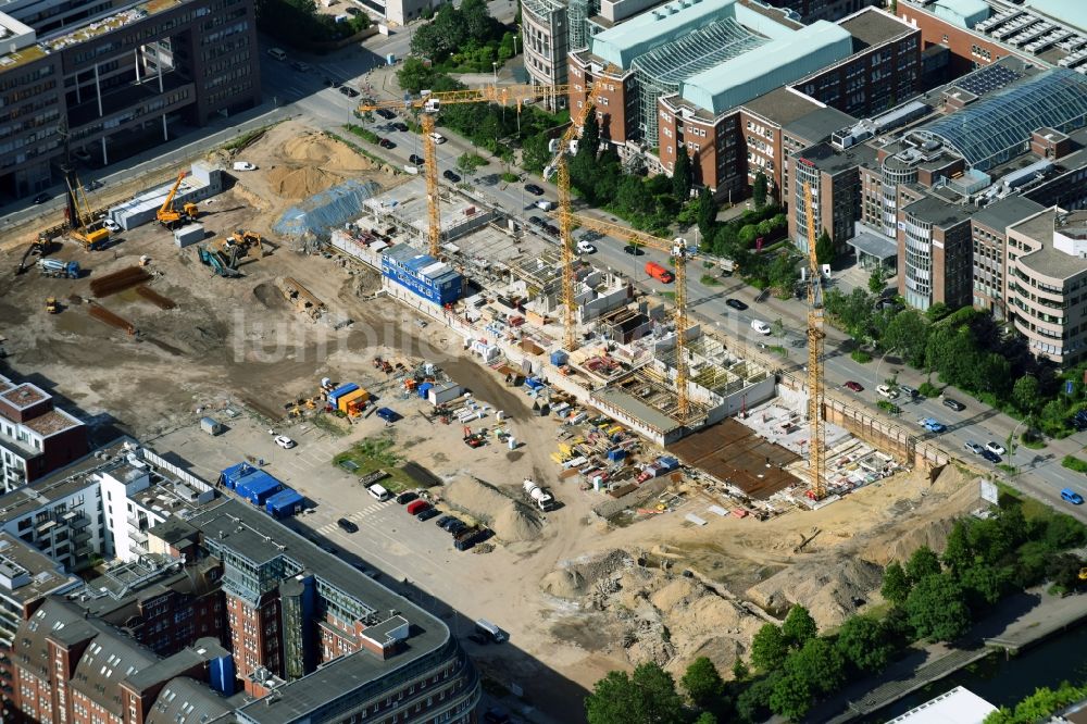 Hamburg aus der Vogelperspektive: Baustelle zum Neubau einer Mehrfamilienhaus-Wohnanlage Nagelsweg - Sonninstraße in Hamburg, Deutschland