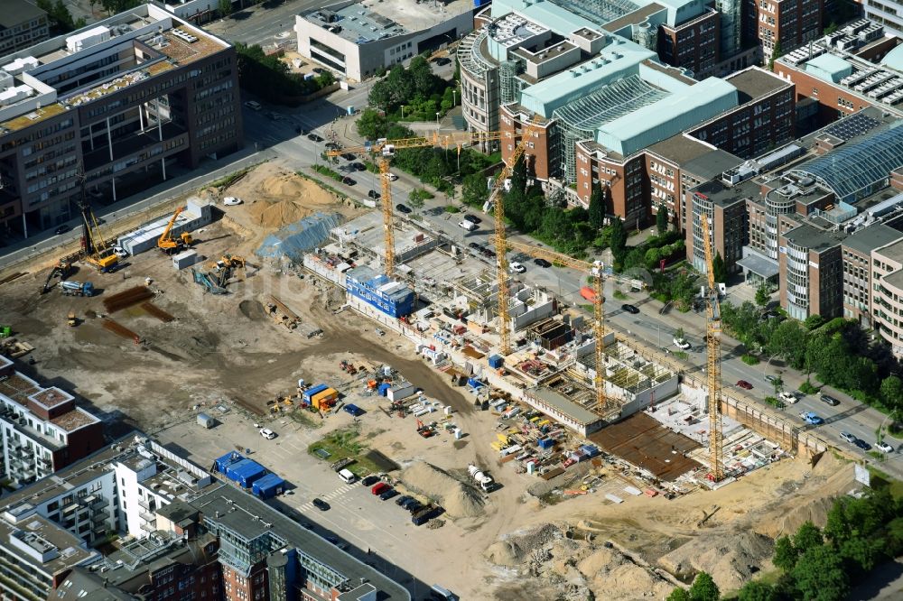 Luftaufnahme Hamburg - Baustelle zum Neubau einer Mehrfamilienhaus-Wohnanlage Nagelsweg - Sonninstraße in Hamburg, Deutschland