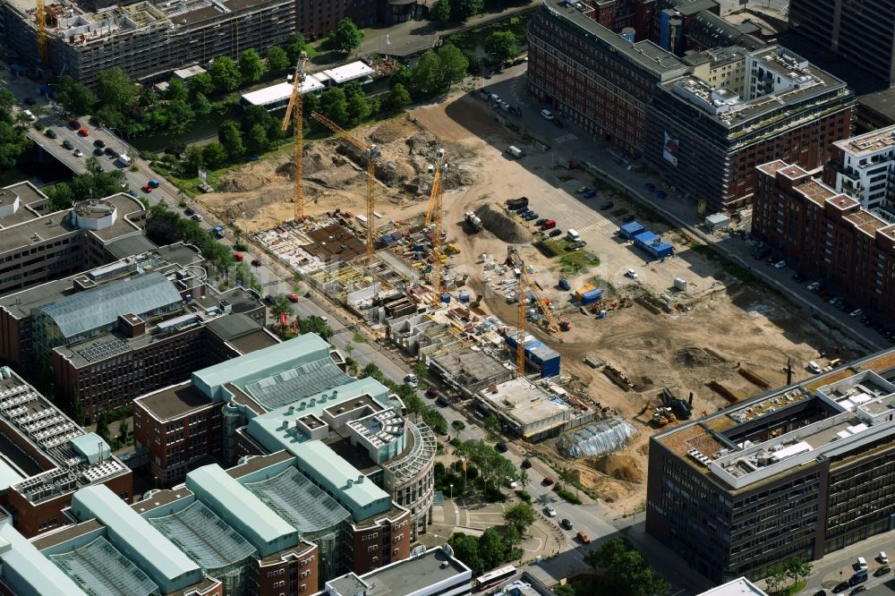 Luftaufnahme Hamburg - Baustelle zum Neubau einer Mehrfamilienhaus-Wohnanlage Nagelsweg - Sonninstraße in Hamburg, Deutschland