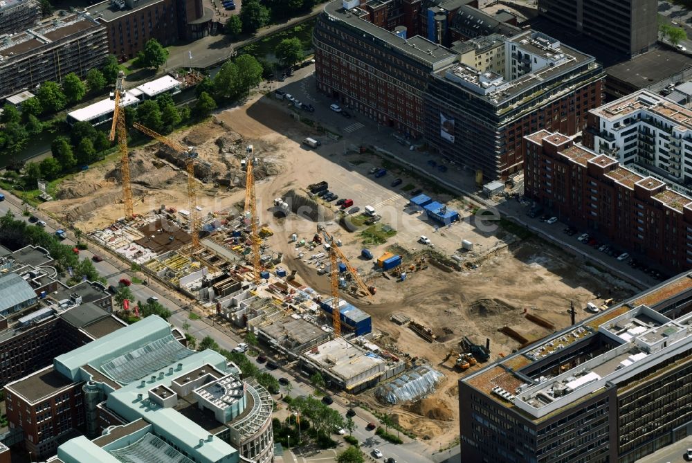 Hamburg von oben - Baustelle zum Neubau einer Mehrfamilienhaus-Wohnanlage Nagelsweg - Sonninstraße in Hamburg, Deutschland