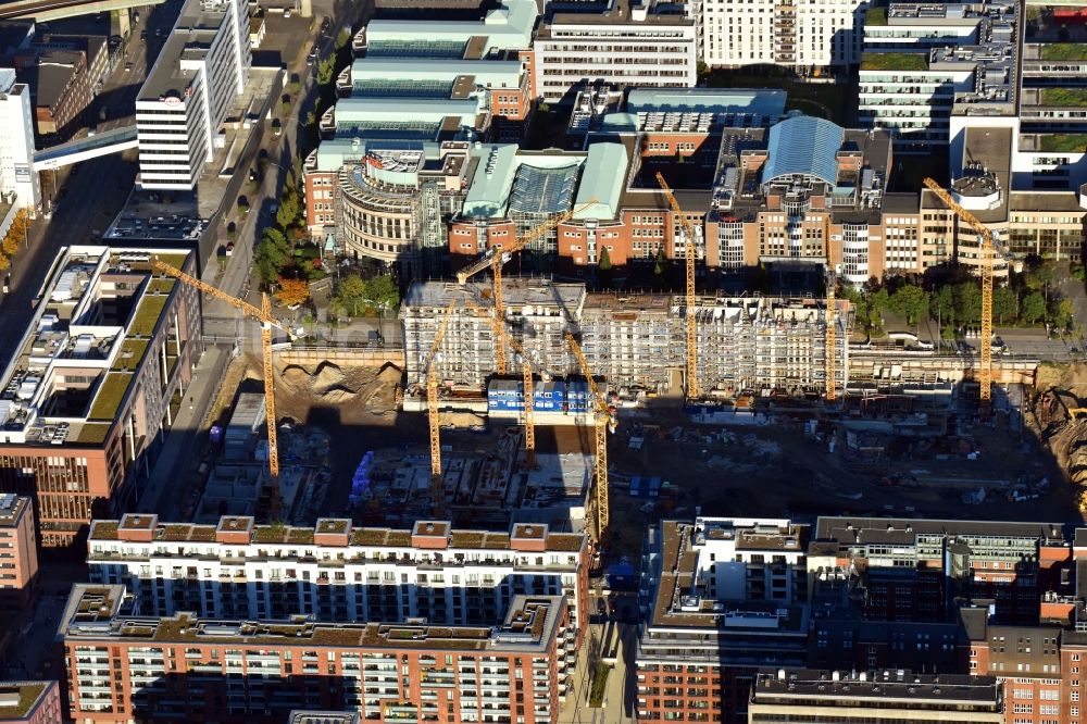 Luftaufnahme Hamburg - Baustelle zum Neubau einer Mehrfamilienhaus-Wohnanlage Nagelsweg - Sonninstraße in Hamburg, Deutschland