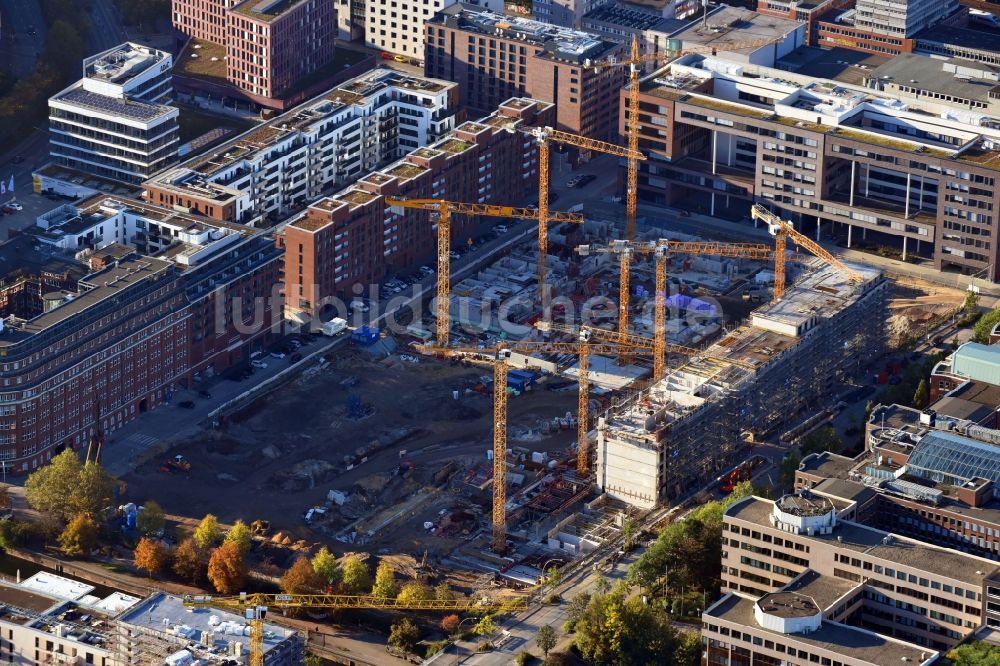 Hamburg von oben - Baustelle zum Neubau einer Mehrfamilienhaus-Wohnanlage Nagelsweg - Sonninstraße in Hamburg, Deutschland