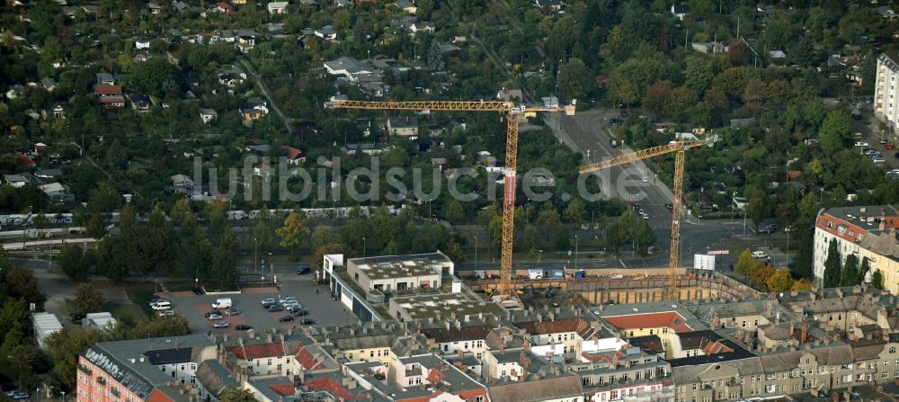 Luftbild Berlin - Baustelle zum Neubau einer Mehrfamilienhaus-Wohnanlage nio im Stadtteil Prenzlauer Berg in Berlin