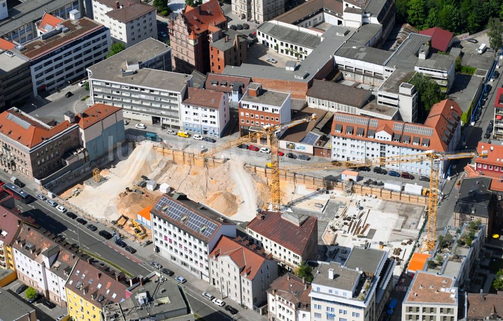 Luftbild Nürnberg - Baustelle zum Neubau einer Mehrfamilienhaus-Wohnanlage in Nürnberg im Bundesland Bayern, Deutschland