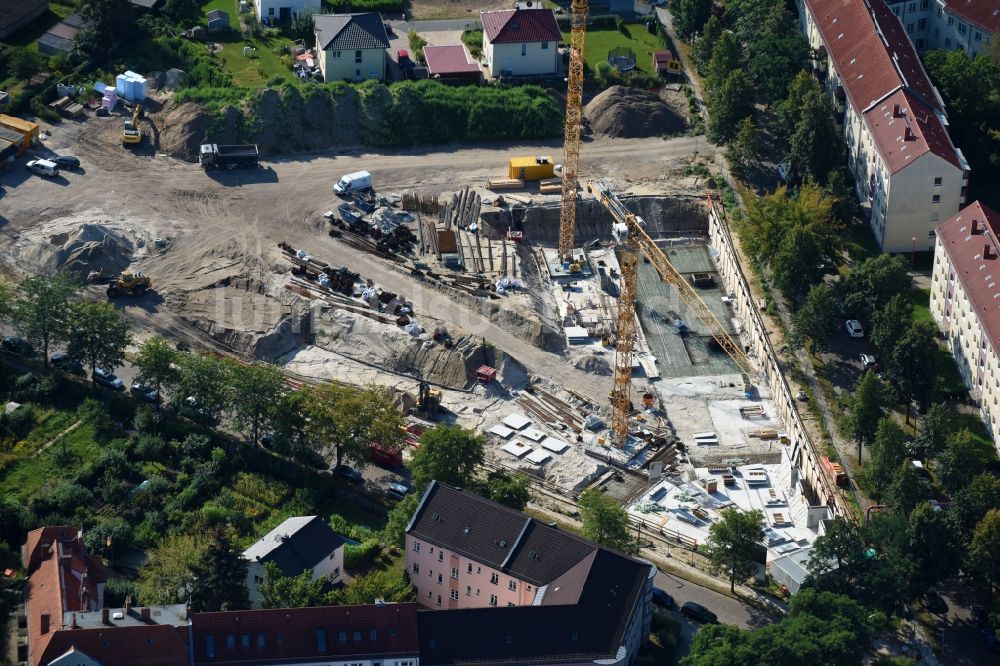 Luftbild Berlin - Baustelle zum Neubau einer Mehrfamilienhaus-Wohnanlage Odinstraße - Rienzistraße im Ortsteil Lichtenberg in Berlin, Deutschland