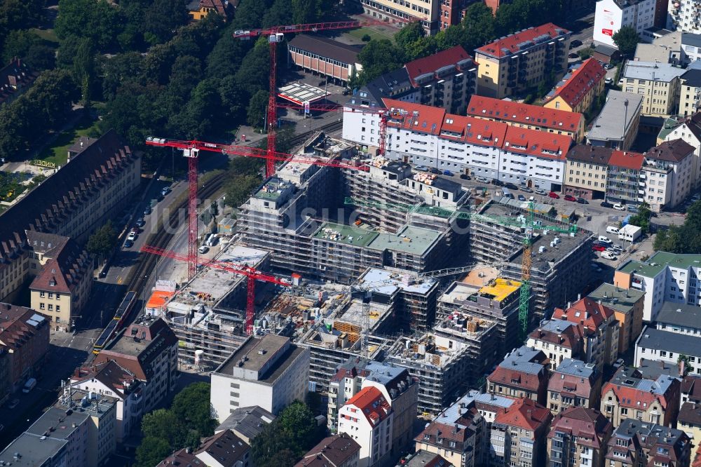 Luftbild Stuttgart - Baustelle zum Neubau einer Mehrfamilienhaus-Wohnanlage Olga- Areal in Stuttgart im Bundesland Baden-Württemberg, Deutschland