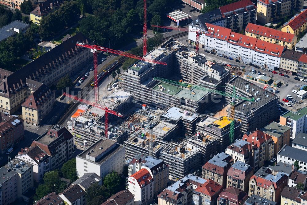 Luftaufnahme Stuttgart - Baustelle zum Neubau einer Mehrfamilienhaus-Wohnanlage Olga- Areal in Stuttgart im Bundesland Baden-Württemberg, Deutschland