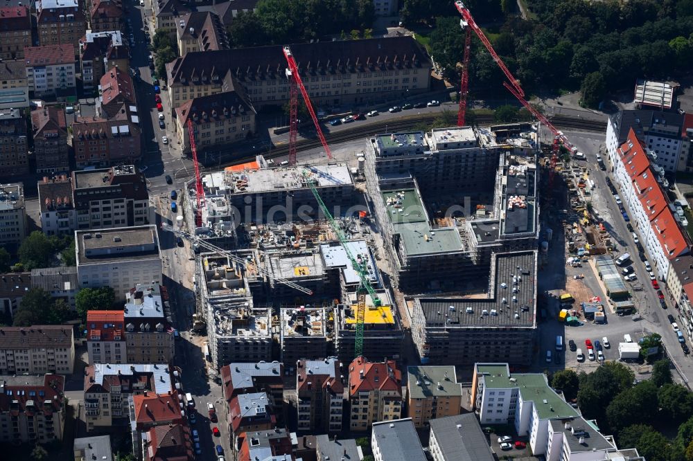 Stuttgart von oben - Baustelle zum Neubau einer Mehrfamilienhaus-Wohnanlage Olga- Areal in Stuttgart im Bundesland Baden-Württemberg, Deutschland