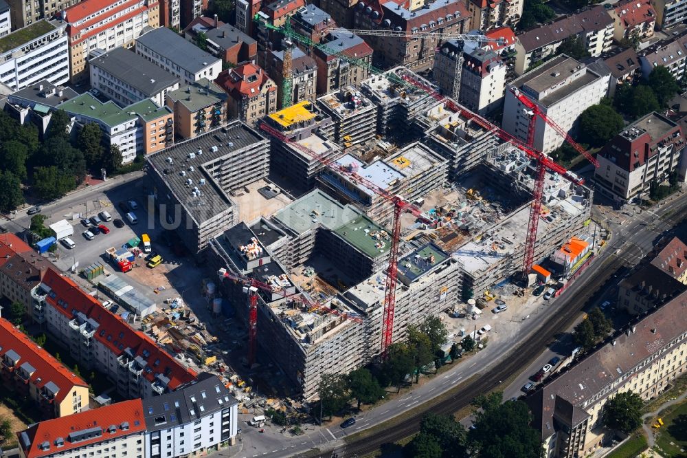 Stuttgart aus der Vogelperspektive: Baustelle zum Neubau einer Mehrfamilienhaus-Wohnanlage Olga- Areal in Stuttgart im Bundesland Baden-Württemberg, Deutschland