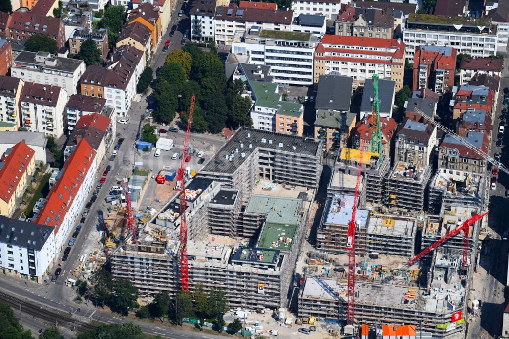 Stuttgart von oben - Baustelle zum Neubau einer Mehrfamilienhaus-Wohnanlage Olga- Areal in Stuttgart im Bundesland Baden-Württemberg, Deutschland