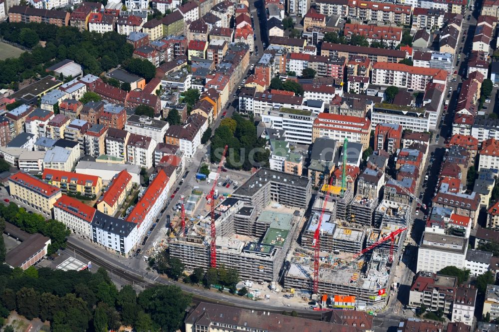 Stuttgart aus der Vogelperspektive: Baustelle zum Neubau einer Mehrfamilienhaus-Wohnanlage Olga- Areal in Stuttgart im Bundesland Baden-Württemberg, Deutschland