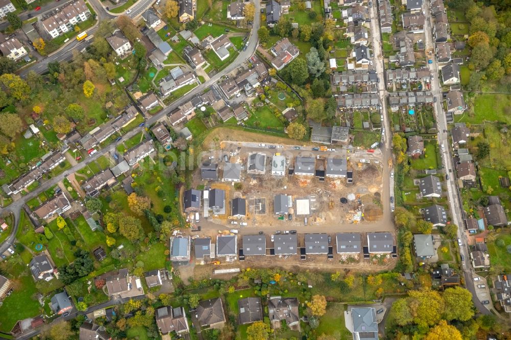 Luftaufnahme Velbert - Baustelle zum Neubau einer Mehrfamilienhaus-Wohnanlage im Ortsteil Neviges in Velbert im Bundesland Nordrhein-Westfalen