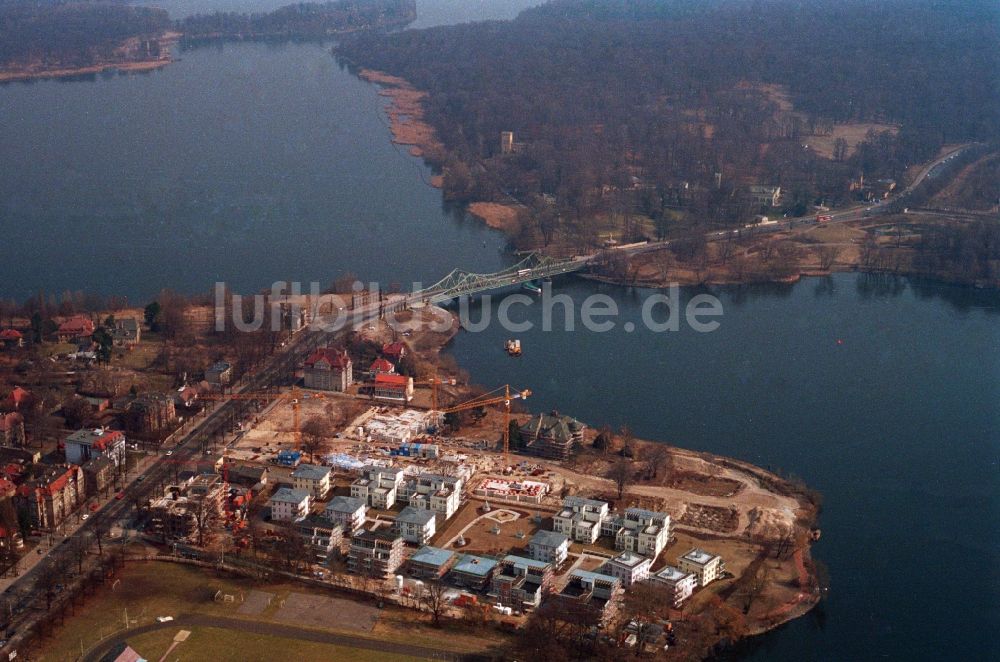 Potsdam von oben - Baustelle zum Neubau einer Mehrfamilienhaus-Wohnanlage im Ortsteil Nördliche Vorstadt in Potsdam im Bundesland Brandenburg