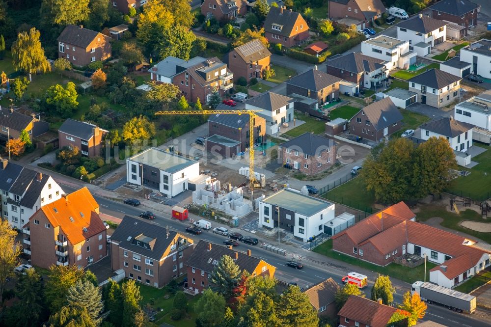 Luftaufnahme Werne - Baustelle zum Neubau einer Mehrfamilienhaus-Wohnanlage im Ortsteil Ruhr Metropolitan Area in Werne im Bundesland Nordrhein-Westfalen