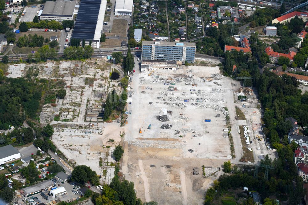 Luftbild Berlin - Baustelle zum Neubau einer Mehrfamilienhaus-Wohnanlage Parkstadt Karlshorst in Berlin, Deutschland