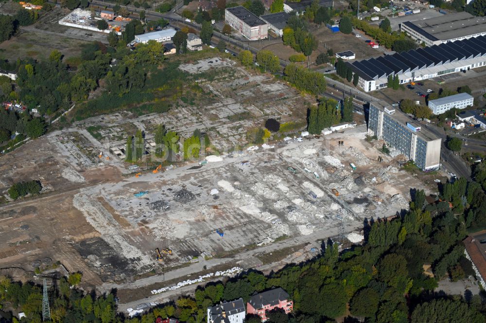 Luftaufnahme Berlin - Baustelle zum Neubau einer Mehrfamilienhaus-Wohnanlage Parkstadt Karlshorst in Berlin, Deutschland