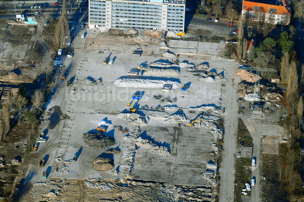 Berlin aus der Vogelperspektive: Baustelle zum Neubau einer Mehrfamilienhaus-Wohnanlage Parkstadt Karlshorst in Berlin, Deutschland