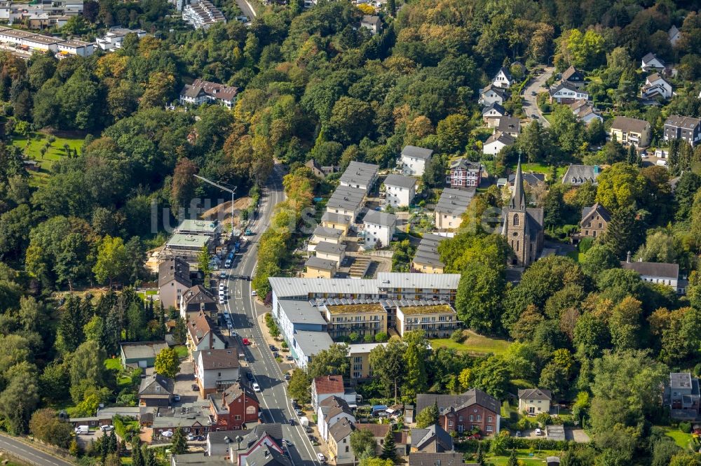 Luftbild Witten - Baustelle zum Neubau einer Mehrfamilienhaus-Wohnanlage der E + K Planungs- und Baubetreuungsgesellschaft mbH in Witten im Bundesland Nordrhein-Westfalen, Deutschland