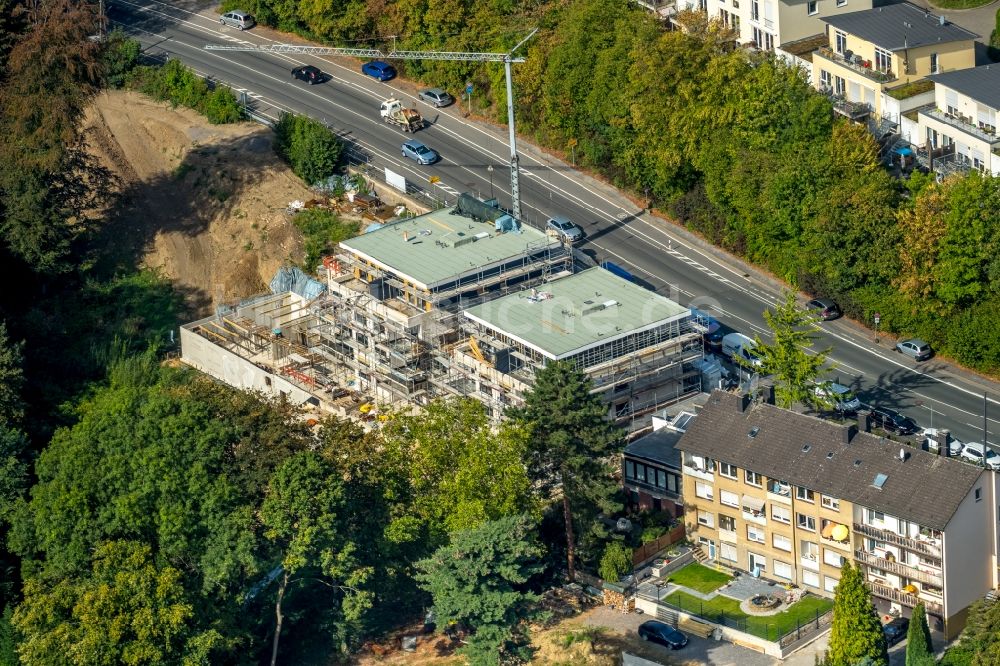 Luftaufnahme Witten - Baustelle zum Neubau einer Mehrfamilienhaus-Wohnanlage der E + K Planungs- und Baubetreuungsgesellschaft mbH in Witten im Bundesland Nordrhein-Westfalen, Deutschland