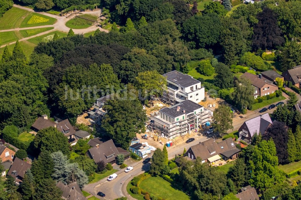 Gelsenkirchen von oben - Baustelle zum Neubau einer Mehrfamilienhaus-Wohnanlage Pöppinghausstraße - Cranger Straße in Gelsenkirchen im Bundesland Nordrhein-Westfalen