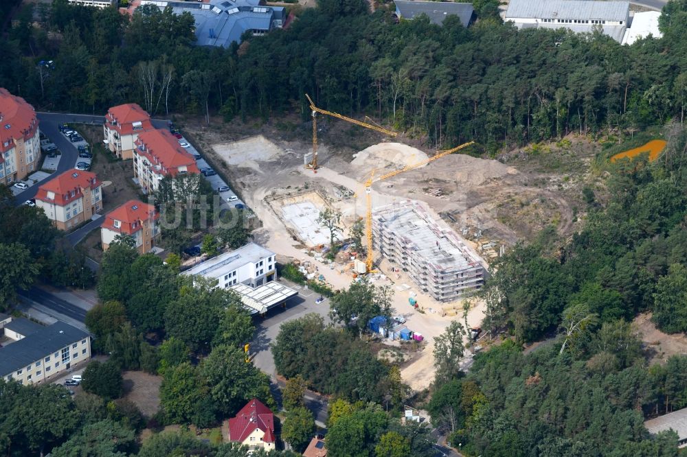 Potsdam aus der Vogelperspektive: Baustelle zum Neubau einer Mehrfamilienhaus-Wohnanlage Residenz Steinstraße im Ortsteil Stern in Potsdam im Bundesland Brandenburg, Deutschland