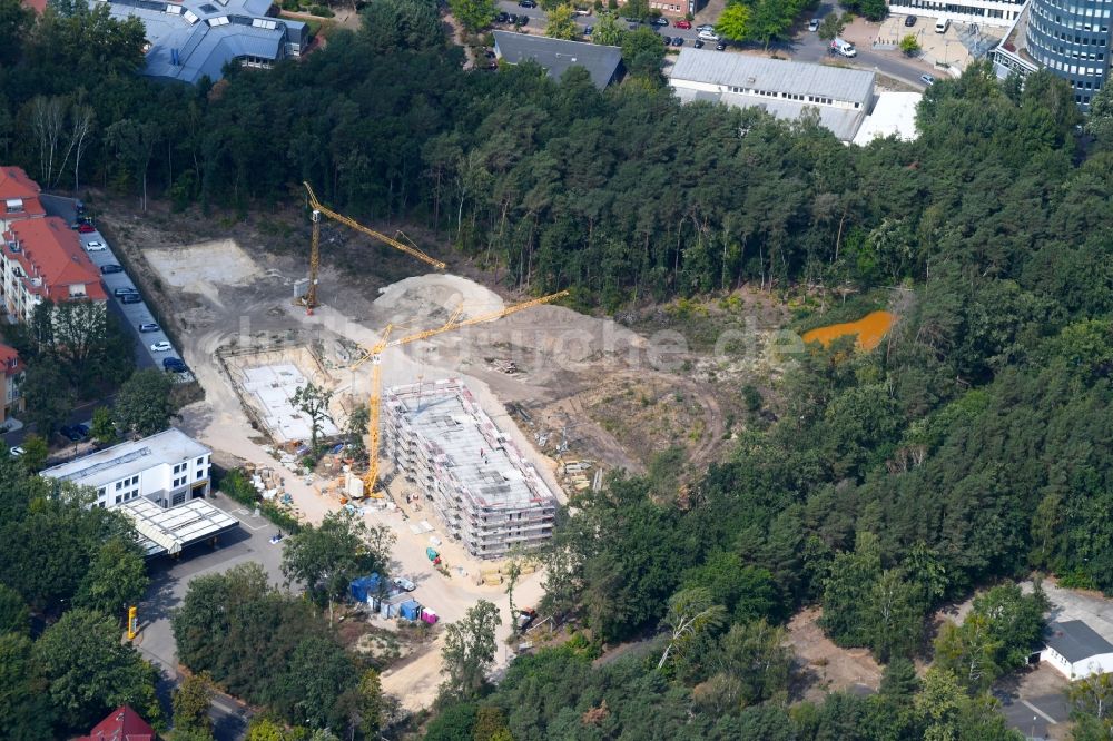 Luftaufnahme Potsdam - Baustelle zum Neubau einer Mehrfamilienhaus-Wohnanlage Residenz Steinstraße im Ortsteil Stern in Potsdam im Bundesland Brandenburg, Deutschland