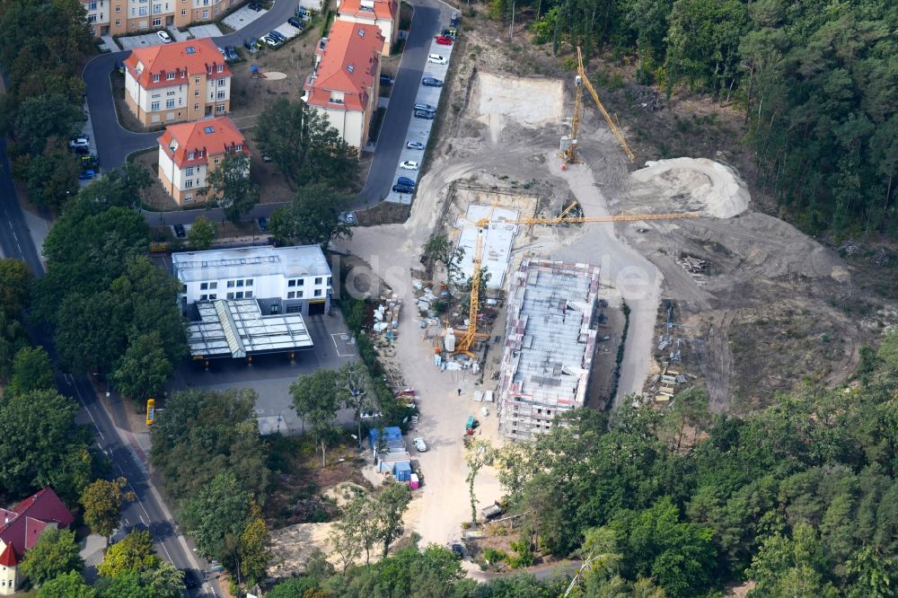 Potsdam aus der Vogelperspektive: Baustelle zum Neubau einer Mehrfamilienhaus-Wohnanlage Residenz Steinstraße im Ortsteil Stern in Potsdam im Bundesland Brandenburg, Deutschland