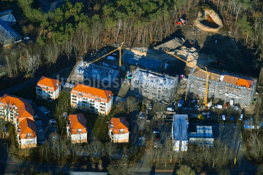 Potsdam von oben - Baustelle zum Neubau einer Mehrfamilienhaus-Wohnanlage Residenz Steinstraße im Ortsteil Stern in Potsdam im Bundesland Brandenburg, Deutschland