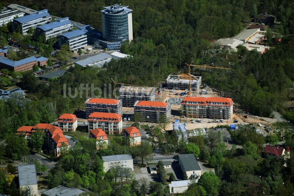 Potsdam aus der Vogelperspektive: Baustelle zum Neubau einer Mehrfamilienhaus-Wohnanlage Residenz Steinstraße im Ortsteil Stern in Potsdam im Bundesland Brandenburg, Deutschland