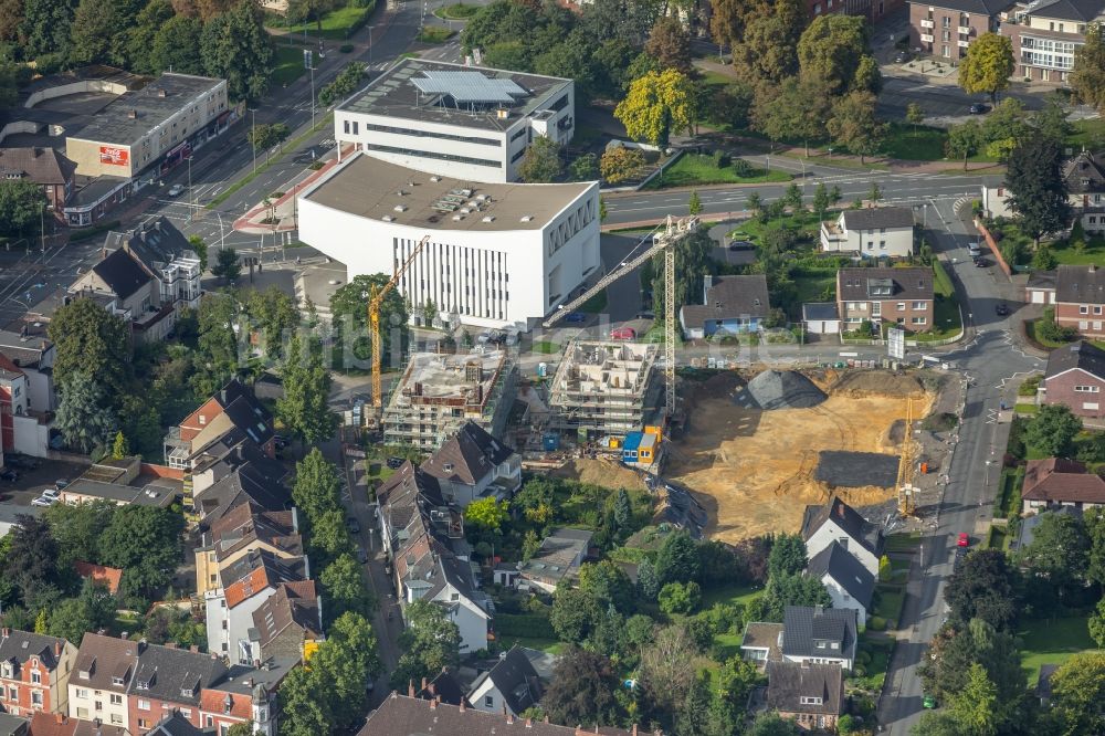 Hamm aus der Vogelperspektive: Baustelle zum Neubau einer Mehrfamilienhaus-Wohnanlage Rietzgartenstraße in Hamm im Bundesland Nordrhein-Westfalen - NRW, Deutschland