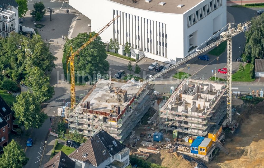 Luftbild Hamm - Baustelle zum Neubau einer Mehrfamilienhaus-Wohnanlage Rietzgartenstraße in Hamm im Bundesland Nordrhein-Westfalen - NRW, Deutschland