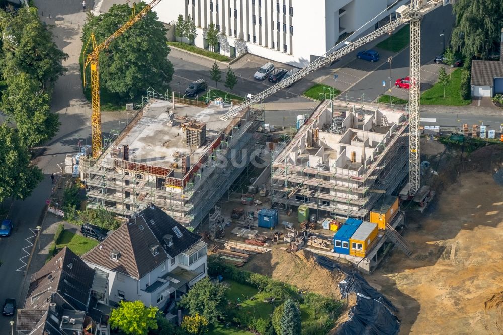 Luftaufnahme Hamm - Baustelle zum Neubau einer Mehrfamilienhaus-Wohnanlage Rietzgartenstraße in Hamm im Bundesland Nordrhein-Westfalen - NRW, Deutschland