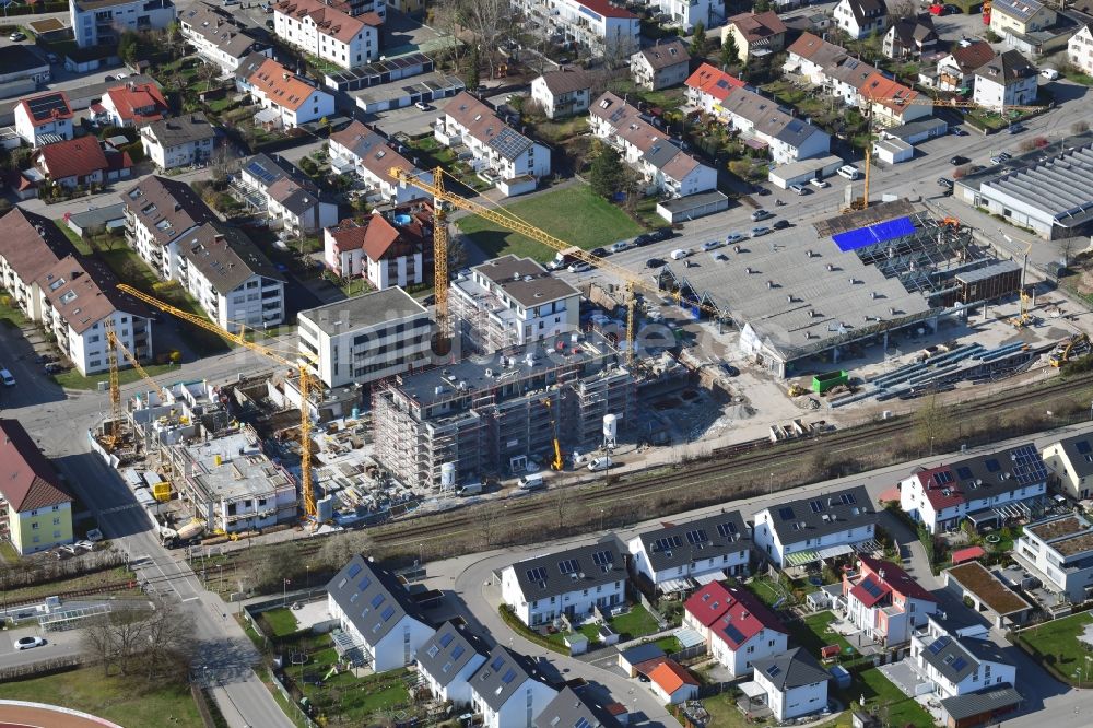 Luftaufnahme Schopfheim - Baustelle zum Neubau einer Mehrfamilienhaus-Wohnanlage Roggenbachstraße in Schopfheim im Bundesland Baden-Württemberg, Deutschland