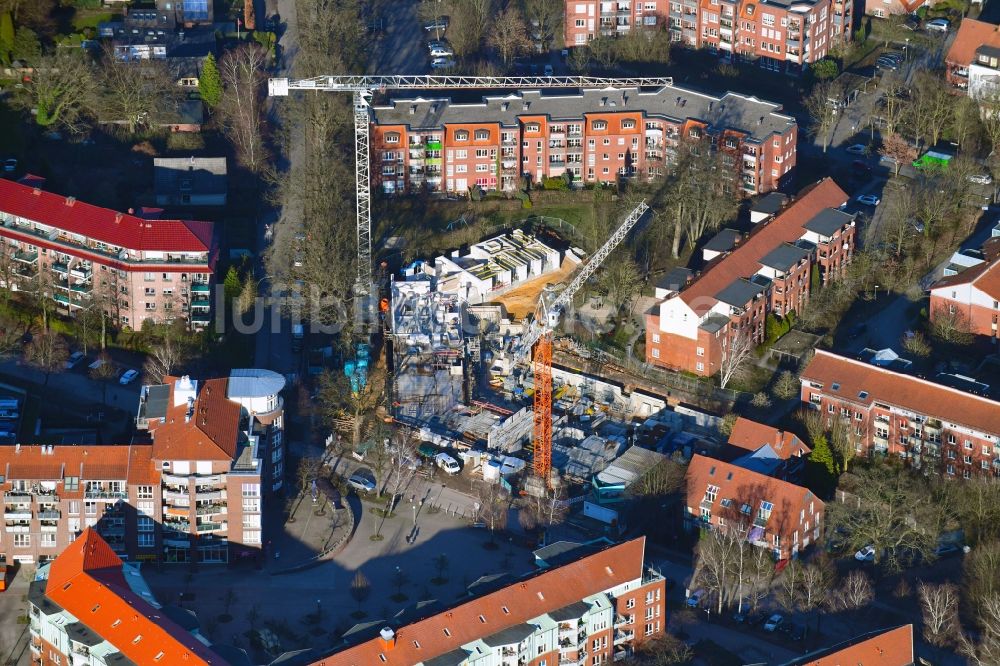 Luftbild Hamburg - Baustelle zum Neubau einer Mehrfamilienhaus-Wohnanlage Schnelsener Hofgarten der Bonava Deutschland GmbH im Ortsteil Schnelsen in Hamburg, Deutschland