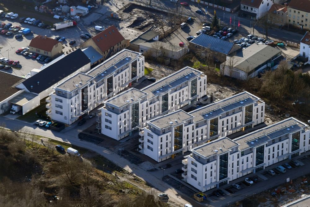 Berlin aus der Vogelperspektive: Baustelle zum Neubau einer Mehrfamilienhaus-Wohnanlage An der Schule im Stadtteil Mahlsdorf in Berlin