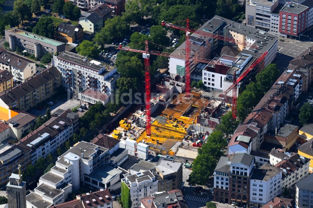 Pforzheim aus der Vogelperspektive: Baustelle zum Neubau einer Mehrfamilienhaus-Wohnanlage Sedan Carrè in Pforzheim im Bundesland Baden-Württemberg, Deutschland