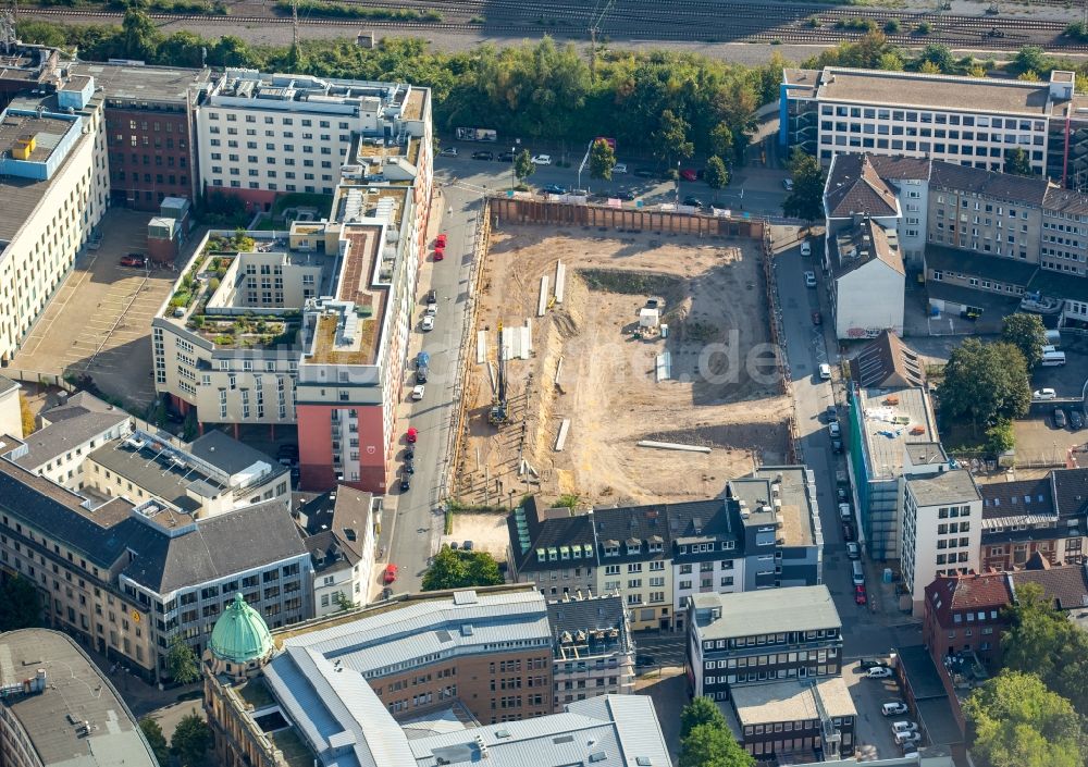 Essen aus der Vogelperspektive: Baustelle zum Neubau einer Mehrfamilienhaus-Wohnanlage Selmastraße - Henriettenstraße - Hachestraße in Essen im Bundesland Nordrhein-Westfalen