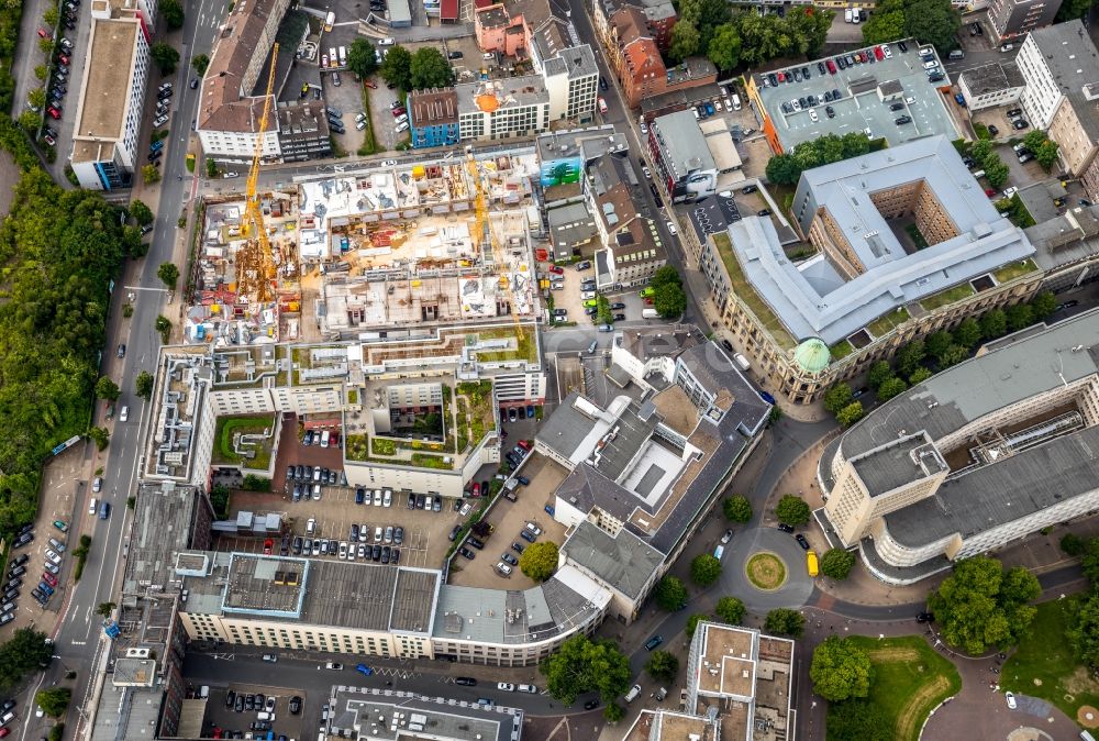 Essen aus der Vogelperspektive: Baustelle zum Neubau einer Mehrfamilienhaus-Wohnanlage Selmastraße - Henriettenstraße - Hachestraße in Essen im Bundesland Nordrhein-Westfalen