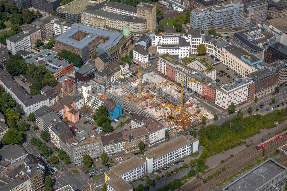 Essen aus der Vogelperspektive: Baustelle zum Neubau einer Mehrfamilienhaus-Wohnanlage Selmastraße - Henriettenstraße - Hachestraße in Essen im Bundesland Nordrhein-Westfalen