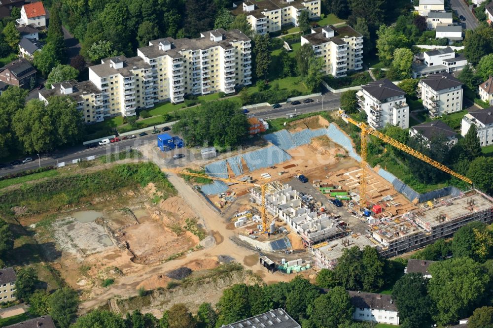 Luftbild Bonn - Baustelle zum Neubau einer Mehrfamilienhaus-Wohnanlage Siebengebirgsterrassen durch die Firma Soka-Bau an der Deutschherrenstraße in Bonn im Bundesland Nordrhein-Westfalen, Deutschland