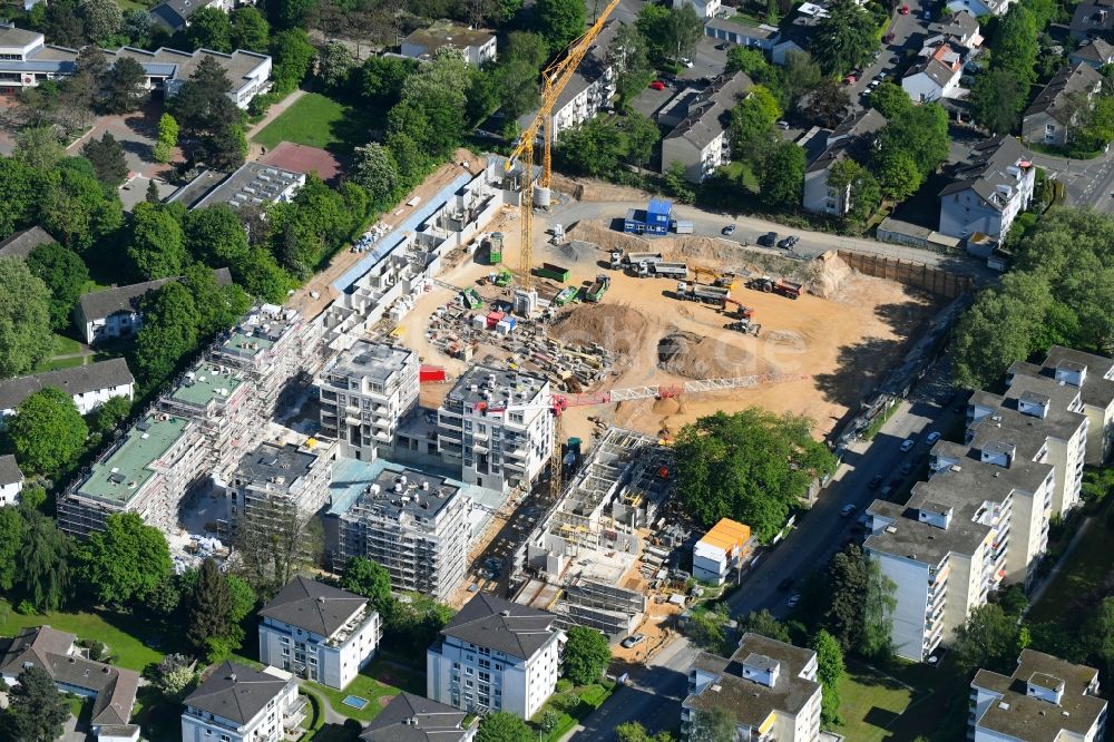 Luftaufnahme Bonn - Baustelle zum Neubau einer Mehrfamilienhaus-Wohnanlage Siebengebirgsterrassen durch die Firma Soka-Bau an der Deutschherrenstraße in Bonn im Bundesland Nordrhein-Westfalen, Deutschland