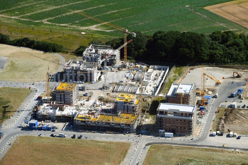 Luftbild Wolfsburg - Baustelle zum Neubau einer Mehrfamilienhaus-Wohnanlage Steimker Gärten in Wolfsburg im Bundesland Niedersachsen, Deutschland