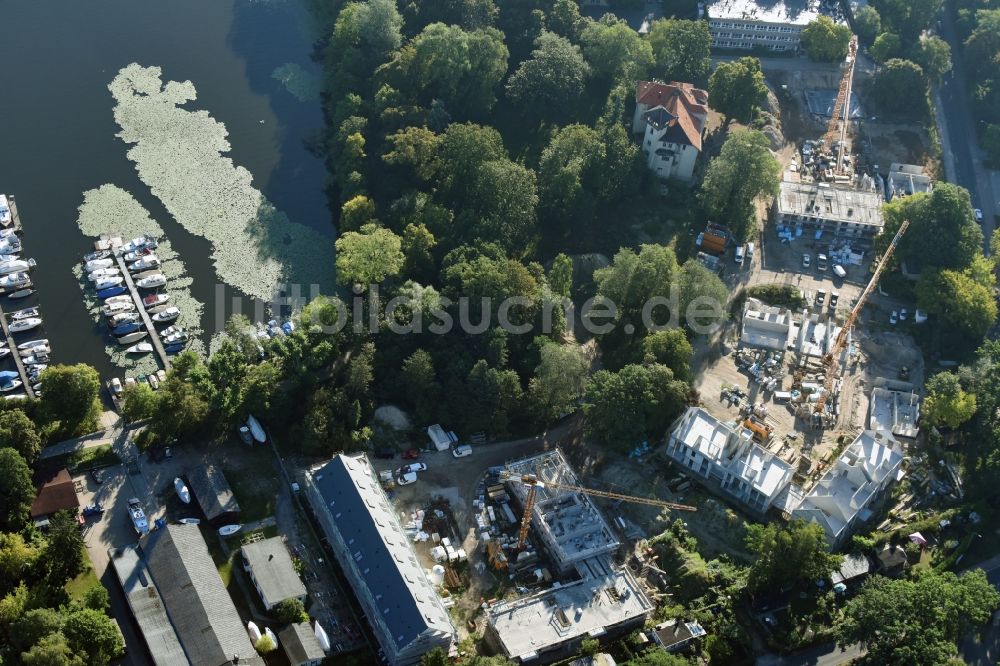 Luftaufnahme Potsdam - Baustelle zum Neubau einer Mehrfamilienhaus-Wohnanlage in der Templiner Vorstadt in Potsdam im Bundesland Brandenburg