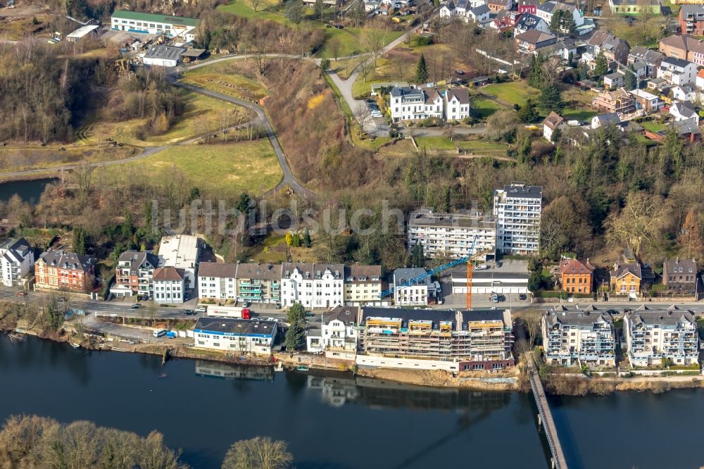 Mülheim an der Ruhr von oben - Baustelle zum Neubau einer Mehrfamilienhaus-Wohnanlage der Ten Brinke Group B.V. am Kassenberg in Mülheim an der Ruhr im Bundesland Nordrhein-Westfalen, Deutschland