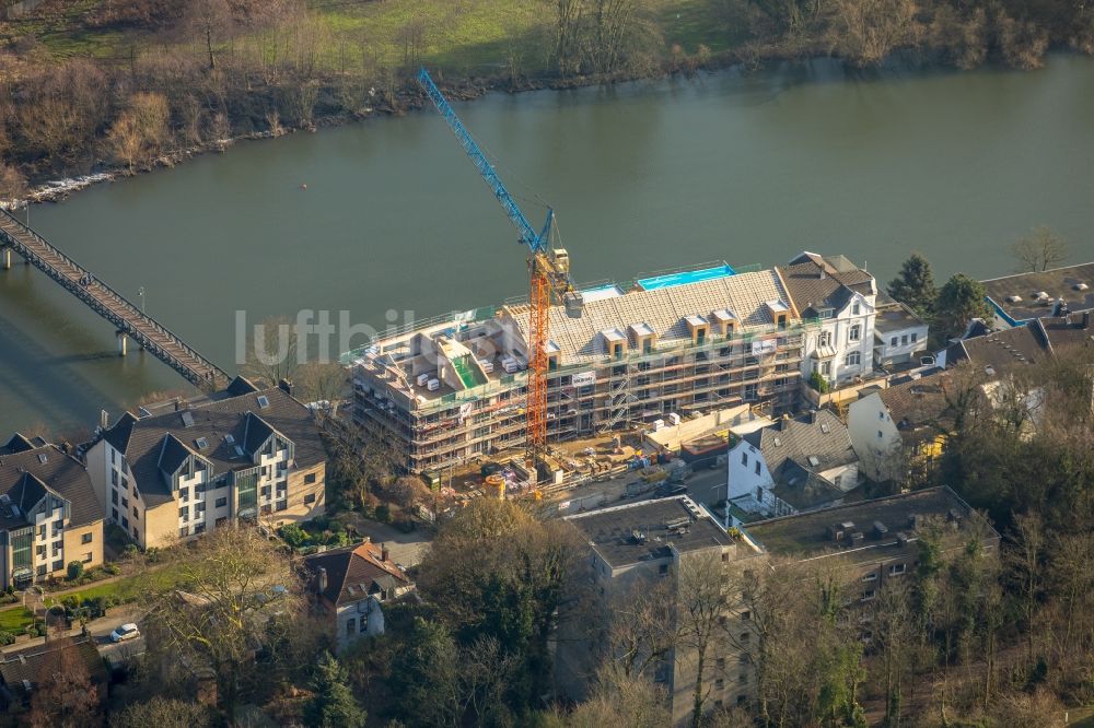 Luftaufnahme Mülheim an der Ruhr - Baustelle zum Neubau einer Mehrfamilienhaus-Wohnanlage der Ten Brinke Group B.V. am Kassenberg in Mülheim an der Ruhr im Bundesland Nordrhein-Westfalen, Deutschland