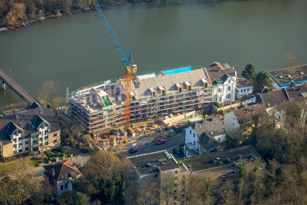 Mülheim an der Ruhr von oben - Baustelle zum Neubau einer Mehrfamilienhaus-Wohnanlage der Ten Brinke Group B.V. am Kassenberg in Mülheim an der Ruhr im Bundesland Nordrhein-Westfalen, Deutschland