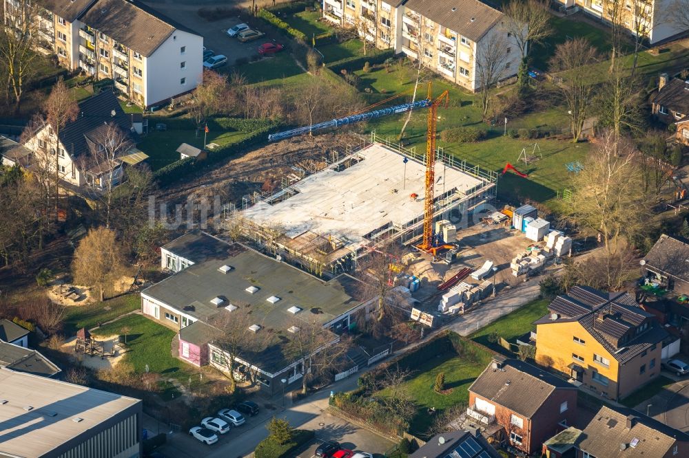 Luftbild Hamm - Baustelle zum Neubau einer Mehrfamilienhaus-Wohnanlage an der Uphofstraße in Hamm im Bundesland Nordrhein-Westfalen, Deutschland