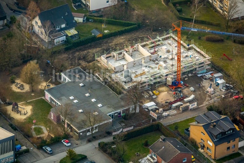 Luftaufnahme Hamm - Baustelle zum Neubau einer Mehrfamilienhaus-Wohnanlage an der Uphofstraße in Hamm im Bundesland Nordrhein-Westfalen, Deutschland